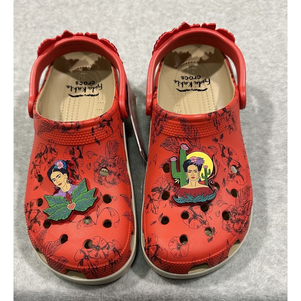 NWT- Crocs‎ Unisex-Adult FRIDA KAHLO Classic Clog (size 10M 12W) w/ Jibbitz